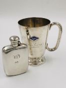 A SILVER HALLMARKED PRESENTATION TANKARD DATED 1930 BIRMINGHAM, FOR BIRMINGHAM MEDAL CO.