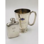 A SILVER HALLMARKED PRESENTATION TANKARD DATED 1930 BIRMINGHAM, FOR BIRMINGHAM MEDAL CO.