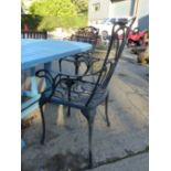 FOUR CAST METAL CHAIRS