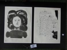 AFTER PABLO PICASSO (1881-1973) ARR. SEVEN BLACK AND WHITE PRINTS OF PORTRAITS WITH TEXT UNFRAMED. P