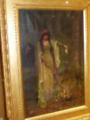 LATE 19th CENTURY ENGLISH SCHOOL IN THE PRE RAPHAELITE MANNER "UNDER THE SORCERERS SPELL" SIGNED I