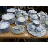 A HEINRICH GEMANY BLUE AND WHITE EXTENSIVE TEA AND COFFEE DINNER SERVICE.