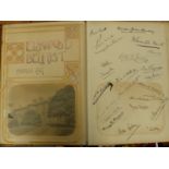 AN ANTIQUE SCRAP/AUTOGRAPH BOOK, 1907, TOGETHER WITH AN ANTIQUE HOLY BIBLE
