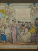 AFTER JAMES GILLRAY (1756-1815),AN ANTIQUE HAND COLOURED PRINT, THE GORDON-KNOT OR THE BONNY DUCHESS