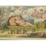 AFTER JAMES GILLRAY (1756-1815),AN ANTIQUE HAND COLOURED PRINT, THE ORANGERIE; OR THE DUTCH CUPID