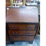 AN EDWARDIAN INLAID SMALL BUREAU.