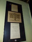 AN INVITATION, A CARD OF ADMISSION AND NOTE OF DRESS REQUIREMENTS FOR THE 1911 CORONATION OF