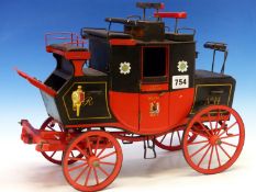 A SCALE MODEL OF A ROYAL MAIL YORK LONDON CARRIAGE. APPROX LENGTH 43cms.