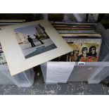 A QUANTITY OF RECORD ALBUMS TO INCLUDE PINK FLOYD, THE TRAVELLING WILBURYS, TOM LEHER ETC.