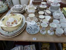 AN EDWARDIAN PART TEA SERVICE AND OTHER TEA AND DINNER WARES.