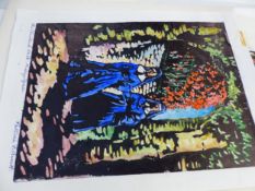 AN INTERESTING COLLECTION OF 20th CENTURY ARTIST SIGNED PRINTS INCLUDING WOODCUTS, ETCHINGS ETC.