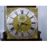 JOHN FRY, MALKSHAM, A GEORGE III MAHOGANY LONG CASED CLOCK, THE SQUARED BRASS DIAL WITH SILVERED