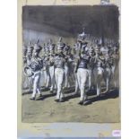 FRANK ALGERNON STEWART (1877-1945), THE BAND OF THE SCOTS GUARDS, WEMBLEY 1924, GRISAILLE AND
