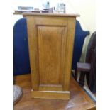 A DRESS MAKERS DUMMY AND AN ASH BEDSIDE CABINET.