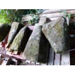 TWO VERY LARGE STADDLE STONES AND TOPS.