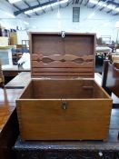 A COLONIAL TEAK DOCUMENT BOX.