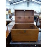 A COLONIAL TEAK DOCUMENT BOX.