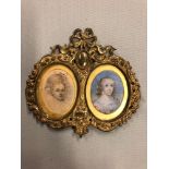 A PAIR OF WATERCOLOUR PORTRAIT MINIATURES OF QUEEN ELIZABETH AND OF A CHARLES 1ST COURT LADY, THE GI