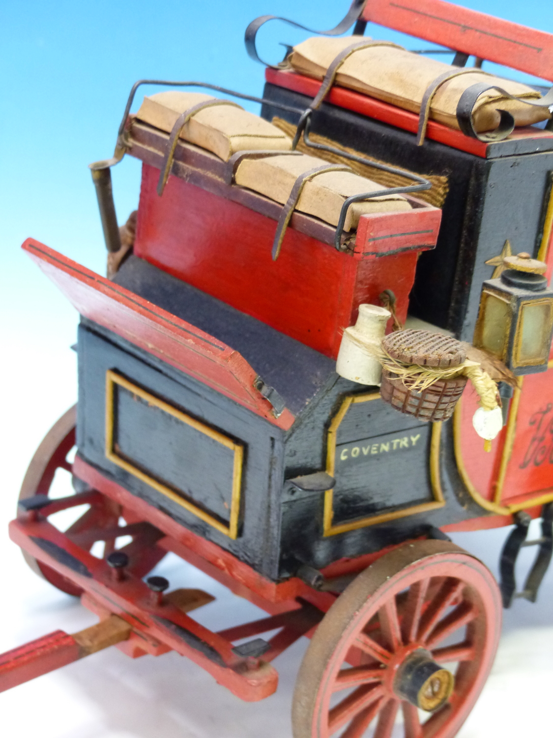 A VINTAGE SCRATCH BUILT VICTORIAN LONDON BIRMINGHAM CARRIAGE. LENGTH INCLUDING DRAW BAR 46cms. - Image 3 of 7