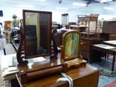 TWO VICTORIAN SWING MIRRORS.