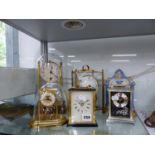 SIX MANTEL AND ANNIVERSARY CLOCKS