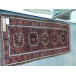 TWO ANTIQUE BELOUCH RUGS, 182 x 104 AND 214 x 101cms (2)