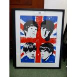 XAVIER, SIGNED ORIGINAL ACRYLIC ON CANVAS, THE BEATLES. 45 x 58cms