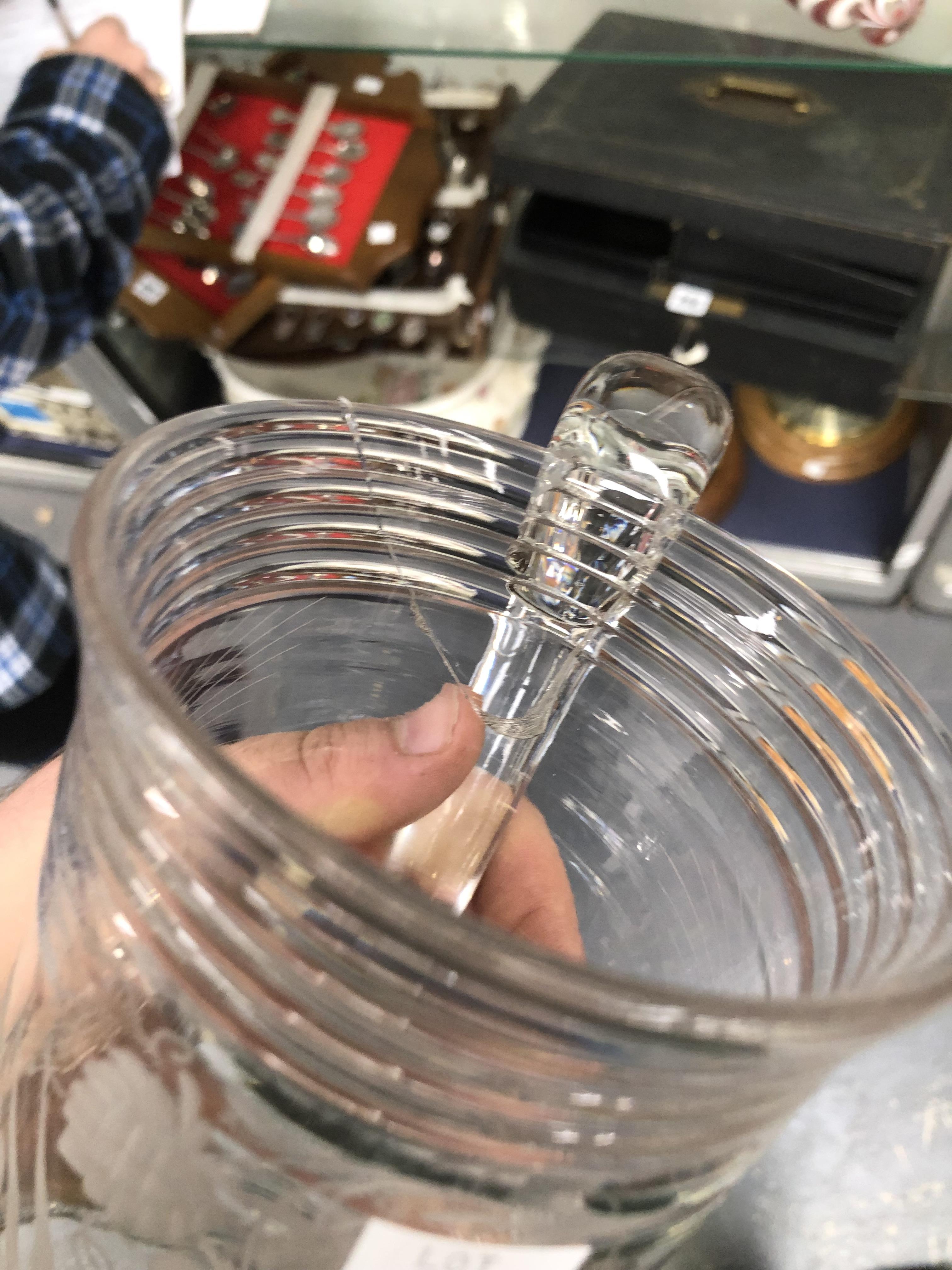 18th C. AND LATER GLASSWARE TO INCLUDE A ROLLING PIN, A SILVER TOPPED SCENT BOTTLE , TWO TANKARDS - Image 10 of 22