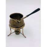 SILVER BRANDY WARMER. PAN, STAND AND HEATER. FOR HAMILTON & INCHES, EDINBURGH. DATED 1907,