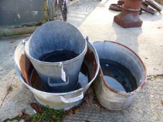 THREE GALVANISED CONTAINERS