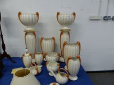 A COLLECTION OF FORMANO POTTERY VASES, STRANDS, PLATERS ETC.