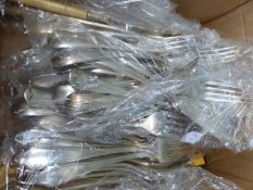 A QUANTITY OF VINTAGE PLATED CUTLERY.