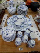 A ROYAL COPENHAGEN TEA SERVICE IN MEISSEN ONION PATTERN.