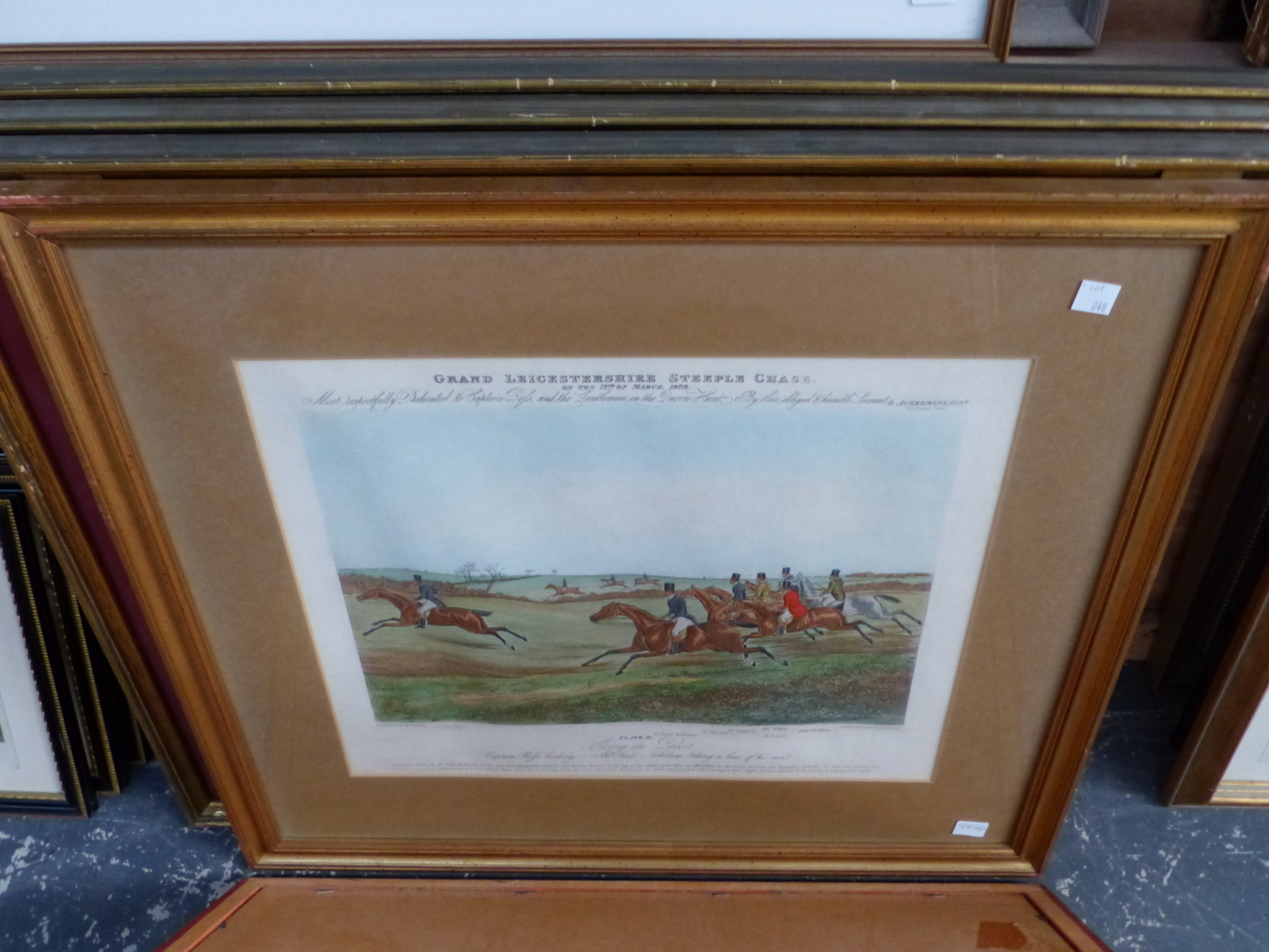 FOUR COLOUR PRINTS OF HUNT EVENTS AFTER LIONEL EDWARDS 39 x 52cmS. WITH TWO HAND COLOURED STEEPLE - Image 4 of 7