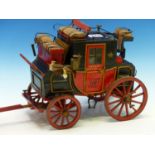 A VINTAGE SCRATCH BUILT VICTORIAN LONDON BIRMINGHAM CARRIAGE. LENGTH INCLUDING DRAW BAR 46cms.