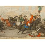 AFTER ISAAC CRUIKSHANK, AN ANTIQUE COLOUR PRINT THE LAST GRAND MINISTERIAL EXPEDITION ON THE STRT P