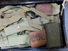 2 Lt APPLETON RE, HIS TIN TRUNK FILLED WITH KHAKI UNIFORM, WEBBING AND ACCESSORIES, THE GAS MARK