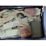 2 Lt APPLETON RE, HIS TIN TRUNK FILLED WITH KHAKI UNIFORM, WEBBING AND ACCESSORIES, THE GAS MARK