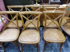 A SET OF SIX BENTWOOD SIDE CHAIRS.