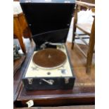 A DECCA PORTABLE GRAMOPHONE.