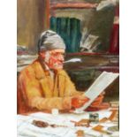 M FROUD (20th C. SCHOOL) ARR. "THE NOTARY" SIGNED OIL ON BOARD 30 x 23cms, TOGETHER WITH FIVE 20th