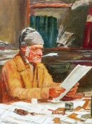 M FROUD (20th C. SCHOOL) ARR. "THE NOTARY" SIGNED OIL ON BOARD 30 x 23cms, TOGETHER WITH FIVE 20th