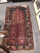 AN ANTIQUE TURKISH TRIBAL PRAYER RUG, 164 x 91cms