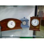 THREE VINTAGE MANTLE CLOCKS.