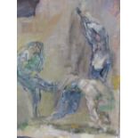 ROBERT MEDLEY (1905-1994). ARR. FIGURE STUDIES, SIGNED, OIL ON BOARD, 68 x 62cms