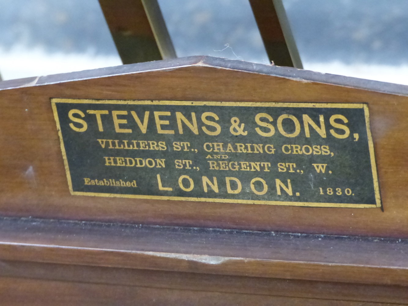 AN ANTIQUE MAHOGANY BILLIARD SCORE BOARD, BY STEVENS AND SONS, 50 x 98cms - Image 2 of 14