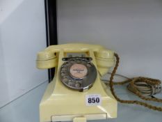 A RARE VINTAGE WHITE BAKELITE TELEPHONE. HAMPSTEAD 234.