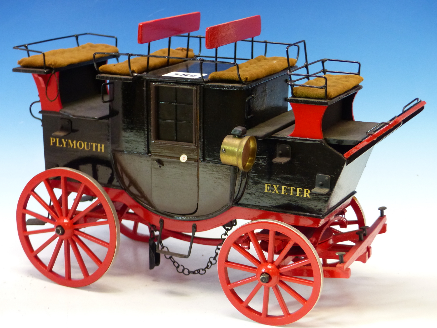 A SCALE MODEL OF A SIGN WRITTEN PLYMOUTH, EXETER CARRIAGE. APPROX LENGTH 35cms. - Image 2 of 3