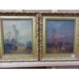 M GROPLAN? (19th/20th CENTURY) A PAIR OF NORTH AFRICAN VIEWS. SIGNED OIL ON PANEL 30 x 26cms (2)