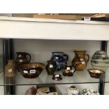 A COLLECTION OF ART POTTERY SIGNED WETHERIGGS PENRITH, A GERMAN EWER AND OTHER PIECES